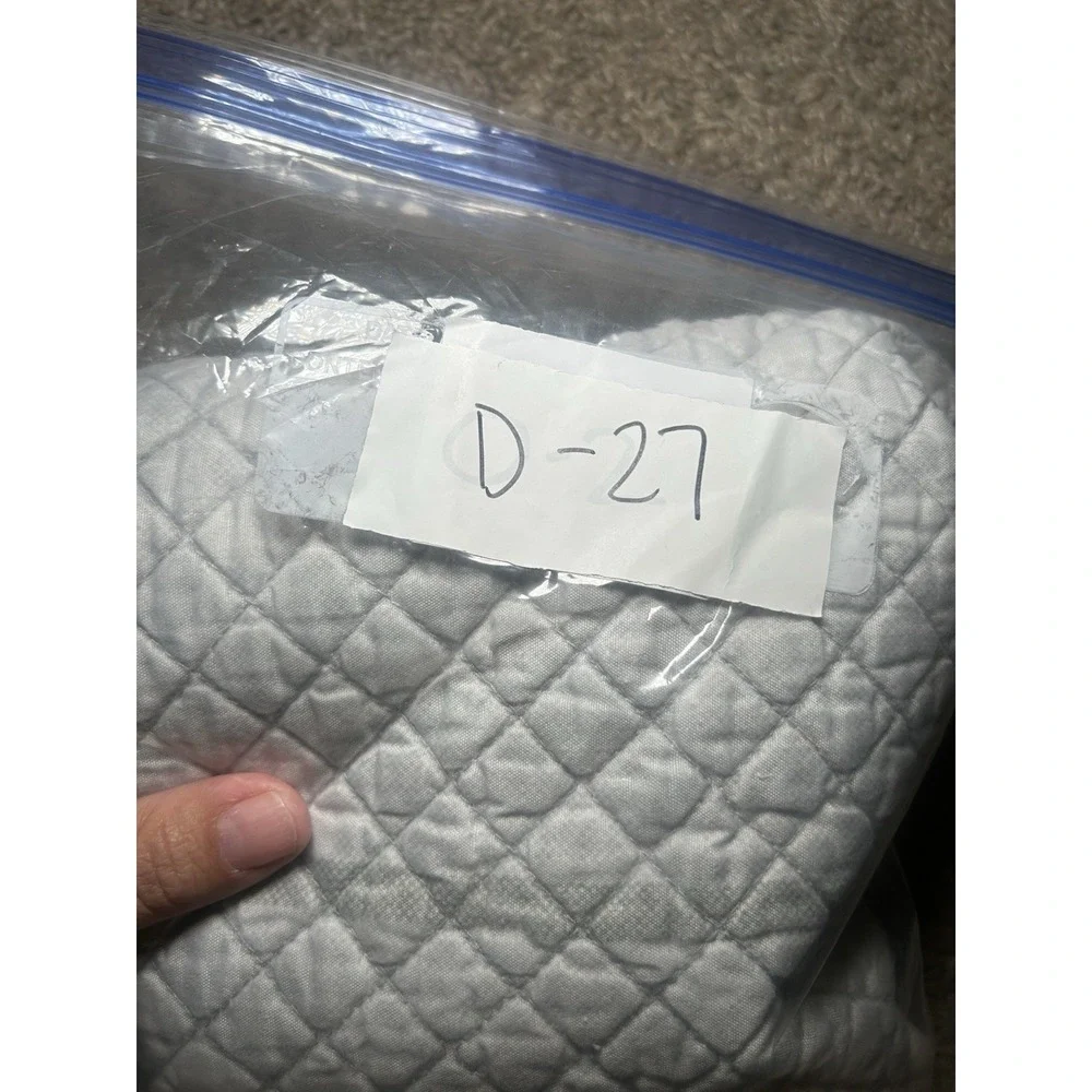 Gray White Plaid Quilted‎ Pillowcase Sham Cozy Modern Casual Basic